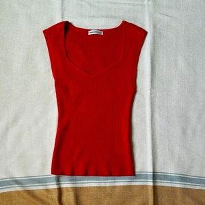 Anthropologie red fitted top